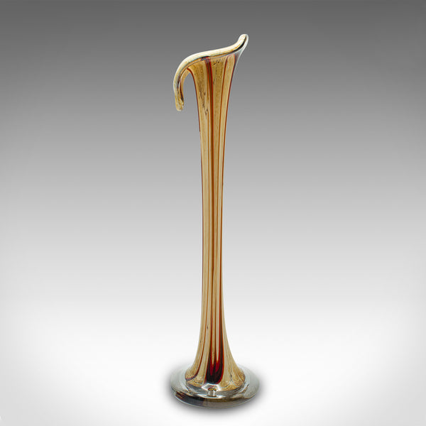 Tall Vintage Stem Vase, Italian, Murano Glass Flower Sleeve, Mid Century, C.1960