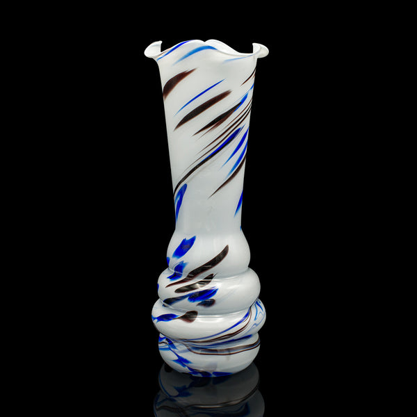 Tall Vintage Murano Flower Vase, Italian, Blown Glass, Mid Century, Circa 1950