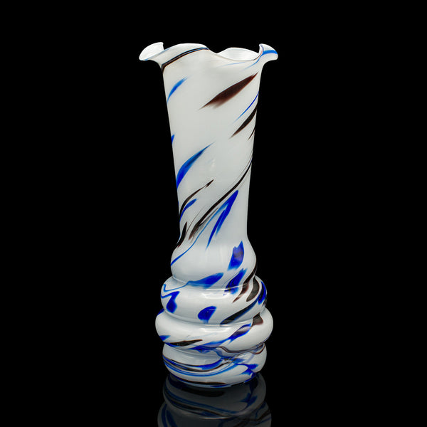 Tall Vintage Murano Flower Vase, Italian, Blown Glass, Mid Century, Circa 1950