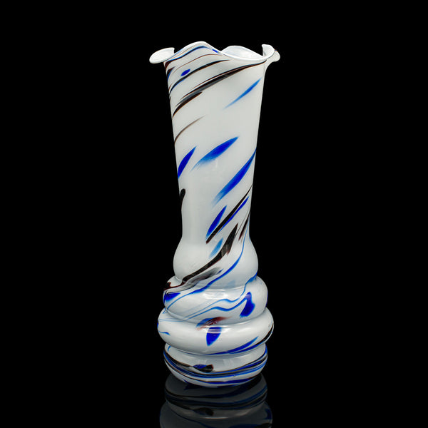 Tall Vintage Murano Flower Vase, Italian, Blown Glass, Mid Century, Circa 1950