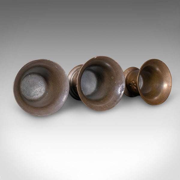 Trio Of Antique Mortars, English, Bronze, Apothecary Pot, William III, C.1700