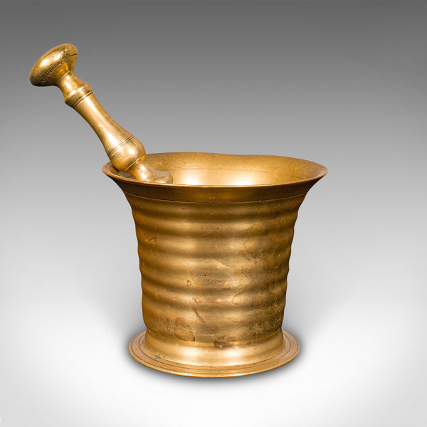 Antique Pestle & Mortar Set, English, Brass, Chemist Shop Instrument, Victorian