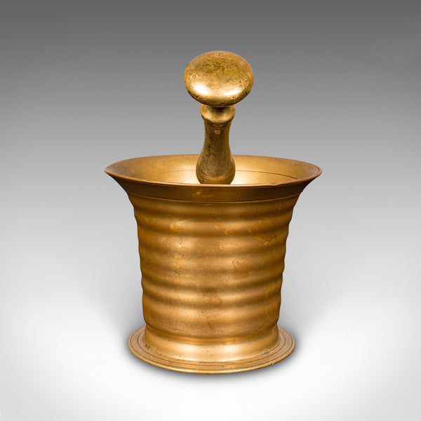 Antique Pestle & Mortar Set, English, Brass, Chemist Shop Instrument, Victorian