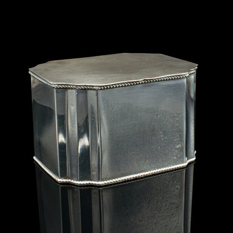 Antique Tiffin Box, English, Silver Plated, Tea Caddy, Edwardian, Circa 1910