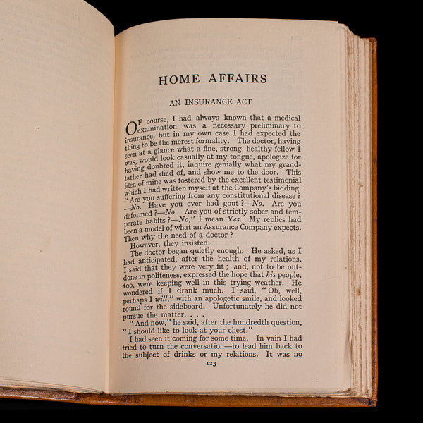 Vintage Book, Once A Week, AA Milne, English, Morocco Bound, Short Stories, 1926