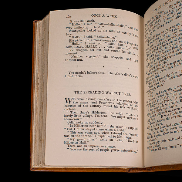 Vintage Book, Once A Week, AA Milne, English, Morocco Bound, Short Stories, 1926