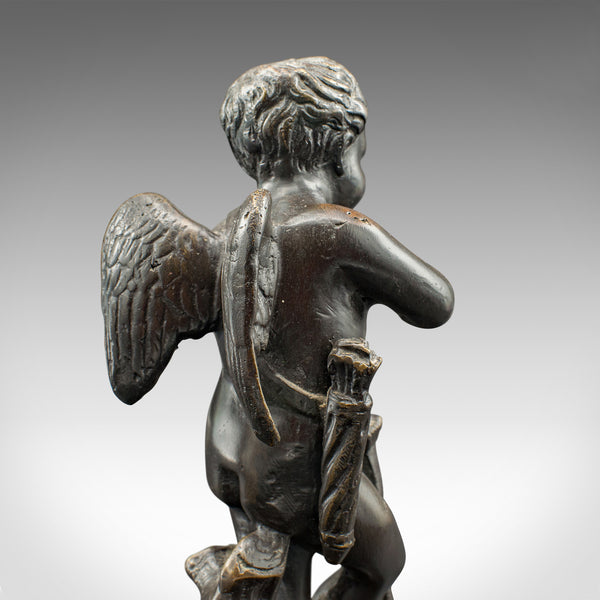 Pair Of Vintage Putti Figures, French, Bronze, Marble, Cupid Ornament, Art Deco