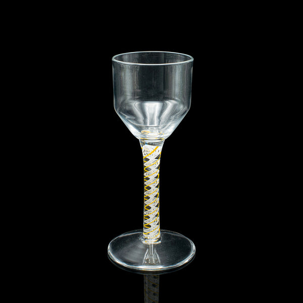 Set of 8 Vintage Aperitif Glasses, English, Twist Stem, Spirits, Wine Glass