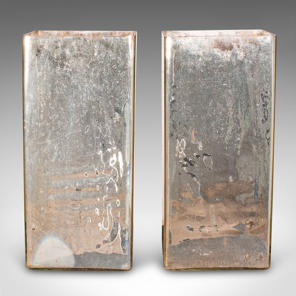 Pair Of Vintage Decorative Stick Stands, English, Glass, Hall, Umbrella, C.1950