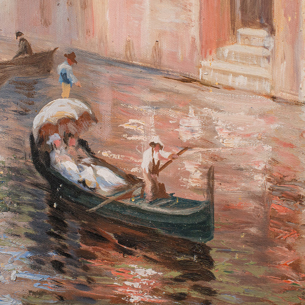 Large Vintage Venetian Painting, Continental School, Oil on Canvas, Venice, 1980