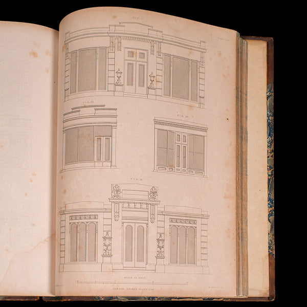 Antique Carpentry Book, Architecture Reference, Peter Nicholson, Victorian, 1846