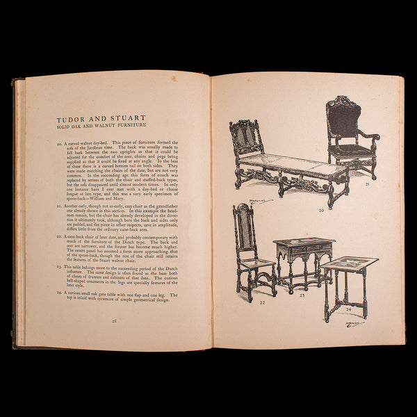 Antique Book, Old English Furniture, Illustrated, Reference, Edwardian, C.1910