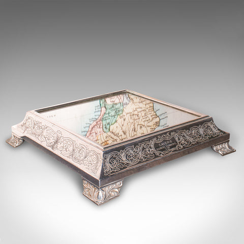 Vintage Mirrored Cake Display, English, Silver Plate, Shop, Wedding, Stand, 1930