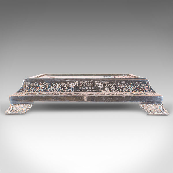 Vintage Mirrored Cake Display, English, Silver Plate, Shop, Wedding, Stand, 1930