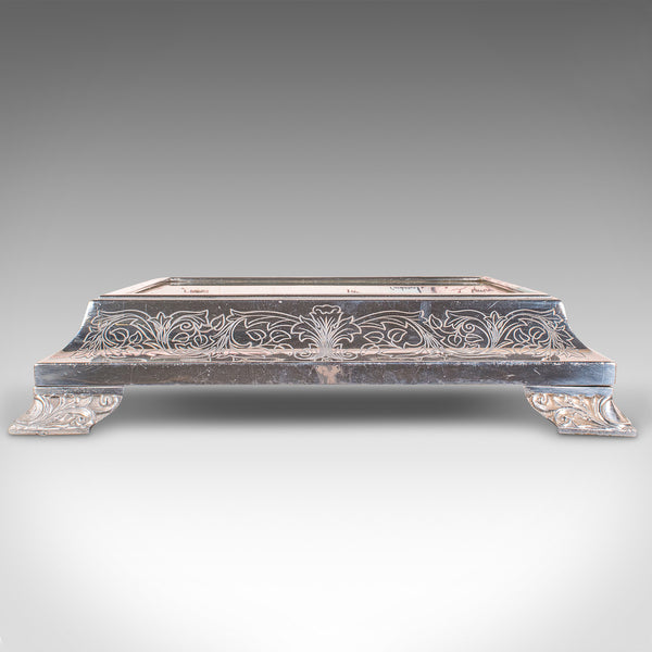 Vintage Mirrored Cake Display, English, Silver Plate, Shop, Wedding, Stand, 1930
