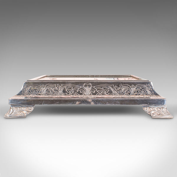 Vintage Mirrored Cake Display, English, Silver Plate, Shop, Wedding, Stand, 1930