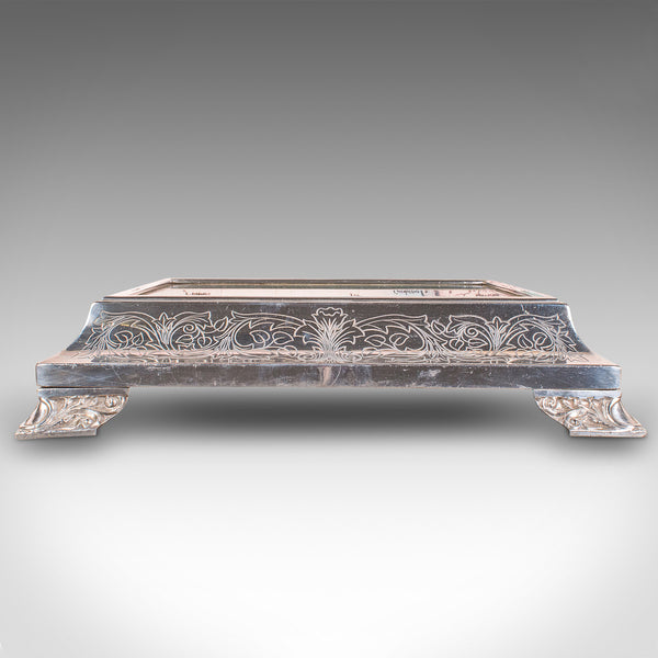 Vintage Mirrored Cake Display, English, Silver Plate, Shop, Wedding, Stand, 1930