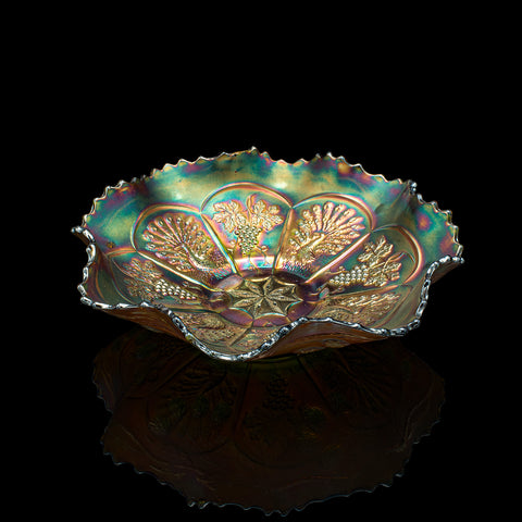 Small Vintage Lustre Dish, Continental, Art Glass, Decorative Fruit Bowl, C.1970