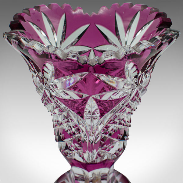 Antique Decorative Vase, English, Cut Glass, Flower Pot, Late Victorian, C.1880