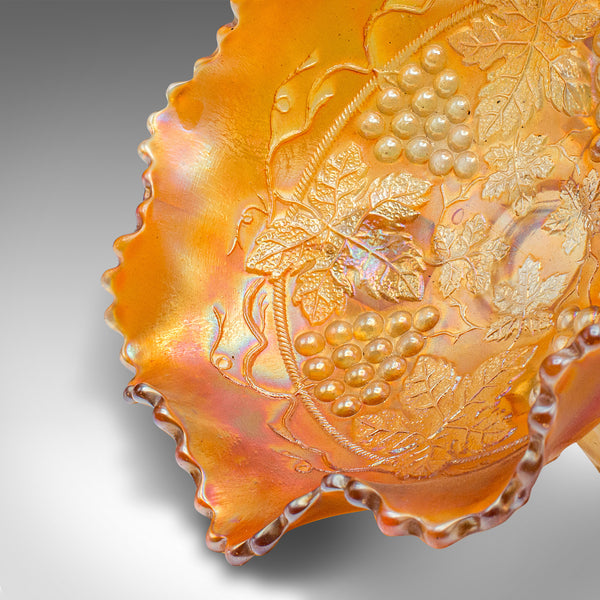 Vintage Carnival Bowl, English Lustre Glass, Decorative Confectionery Dish, 1930