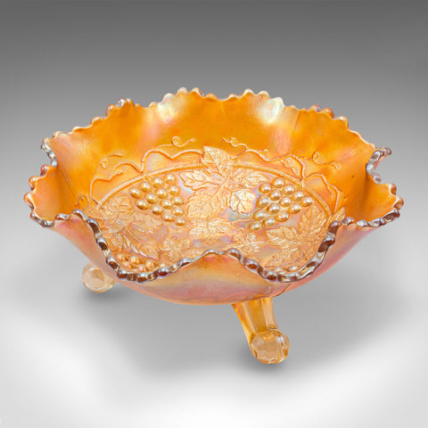 Vintage Carnival Bowl, English Lustre Glass, Decorative Confectionery Dish, 1930