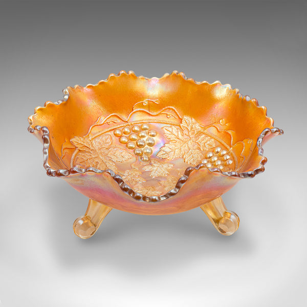 Vintage Carnival Bowl, English Lustre Glass, Decorative Confectionery Dish, 1930