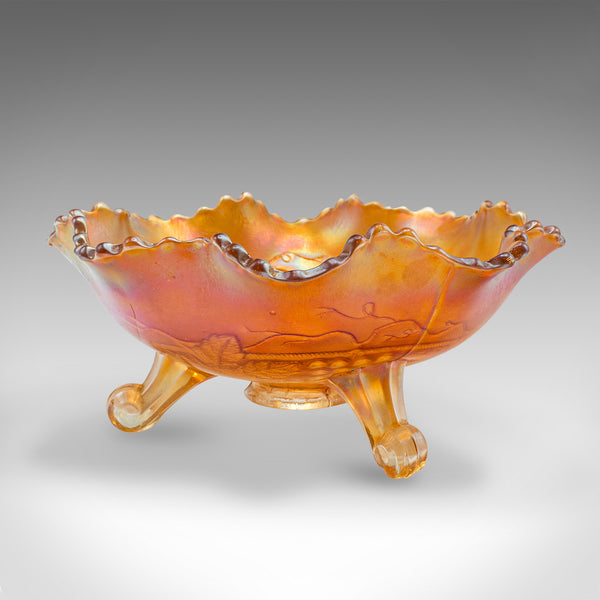 Vintage Carnival Bowl, English Lustre Glass, Decorative Confectionery Dish, 1930