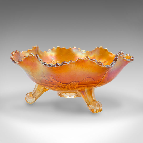 Vintage Carnival Bowl, English Lustre Glass, Decorative Confectionery Dish, 1930