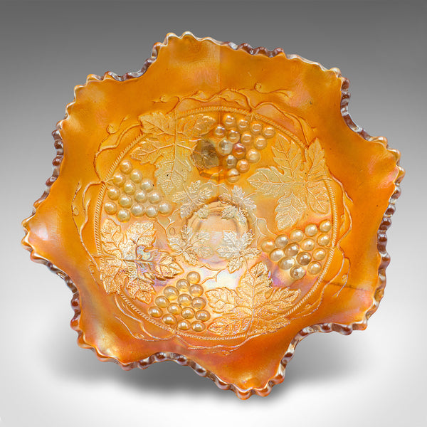 Vintage Carnival Bowl, English Lustre Glass, Decorative Confectionery Dish, 1930