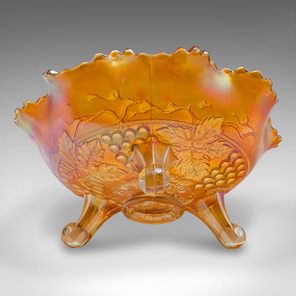 Vintage Carnival Bowl, English Lustre Glass, Decorative Confectionery Dish, 1930