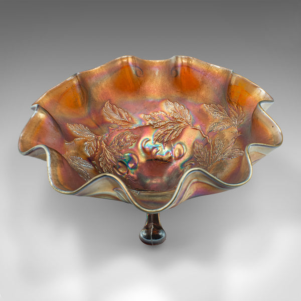 Vintage Flared Carnival Dish, English, Lustre Glass, Bonbon Bowl, Art Deco, 1930