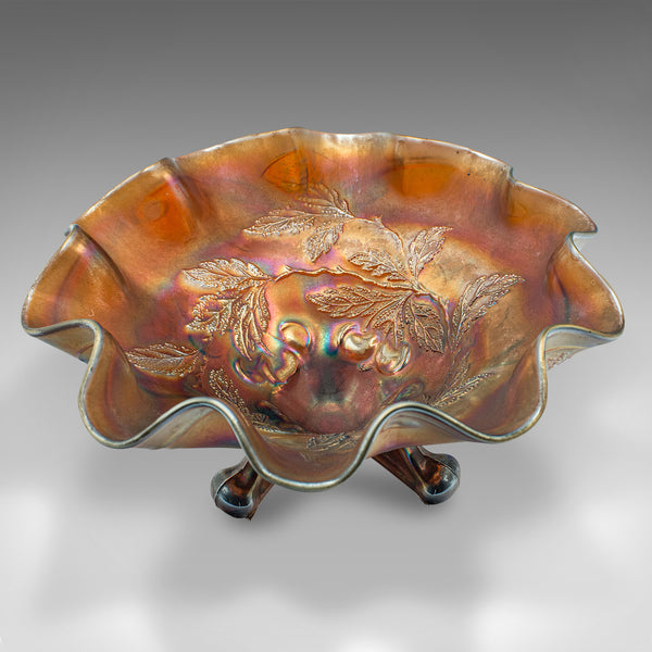 Vintage Flared Carnival Dish, English, Lustre Glass, Bonbon Bowl, Art Deco, 1930