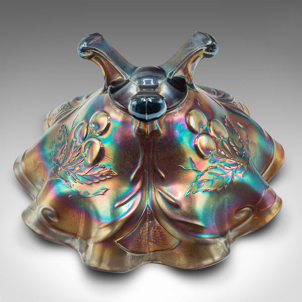 Vintage Flared Carnival Dish, English, Lustre Glass, Bonbon Bowl, Art Deco, 1930