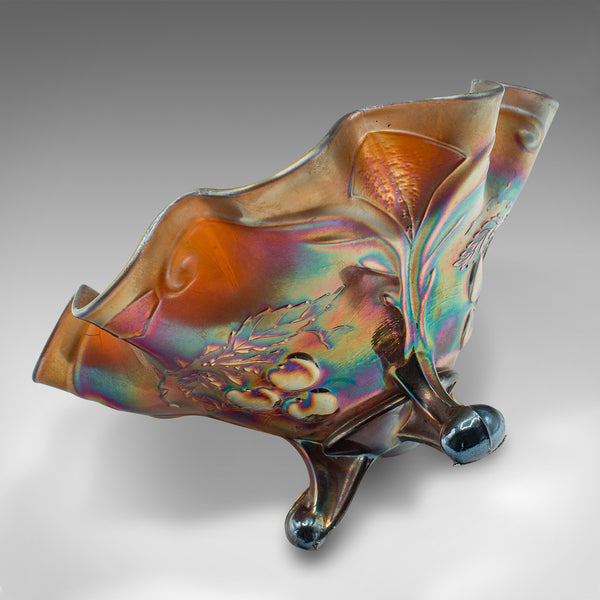 Vintage Flared Carnival Dish, English, Lustre Glass, Bonbon Bowl, Art Deco, 1930
