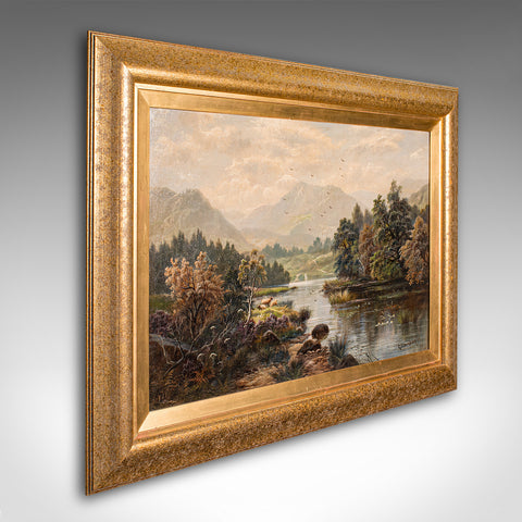 Antique Landscape Painting, British School, Original, Oil on Canvas, Victorian
