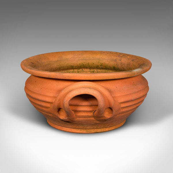 Vintage Circular Jardiniere, Italian, Terracotta, Garden, Patio, Planter Pot