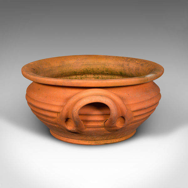 Vintage Circular Jardiniere, Italian, Terracotta, Garden, Patio, Planter Pot