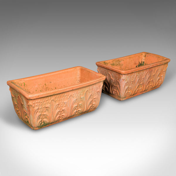 Pair of Vintage Windowsill Planters, Italian, Terracotta, Window Box Jardiniere