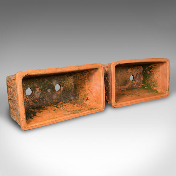 Pair of Vintage Windowsill Planters, Italian, Terracotta, Window Box Jardiniere