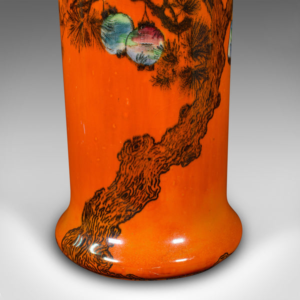 Pair Of Antique Flower Vases, English, Lustre Ceramic, Oriental Taste, C.1920