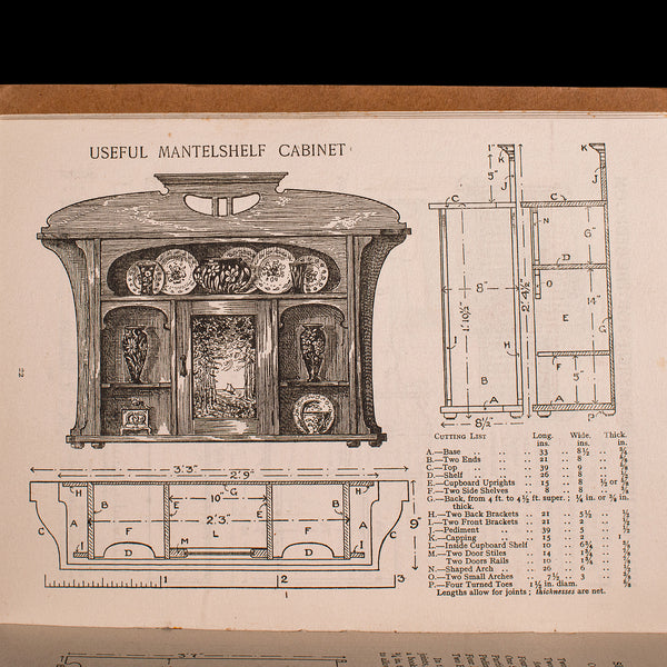 Vintage Furniture Designs Folio, English, Carpenter's Reference Book, Patterns