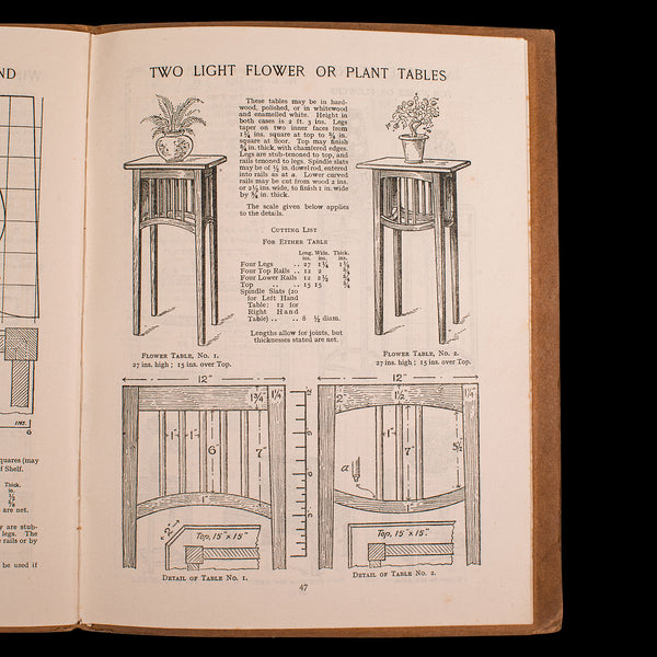 Vintage Furniture Designs Folio, English, Carpenter's Reference Book, Patterns