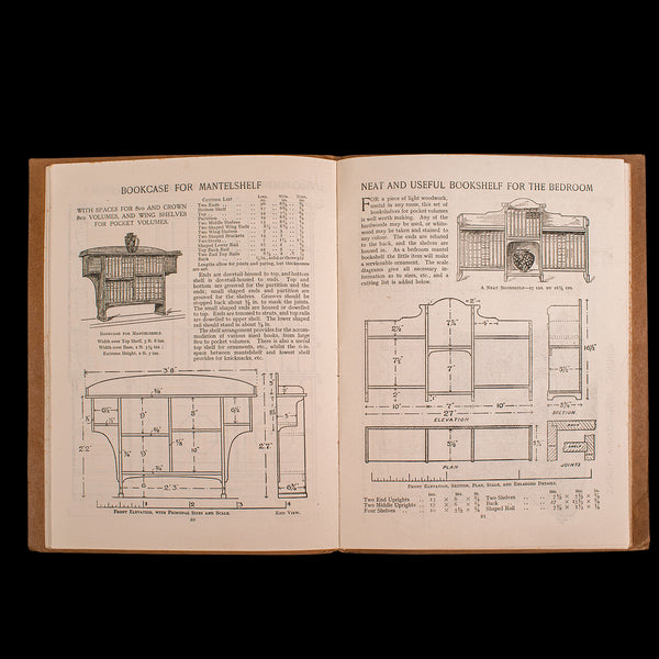 Vintage Furniture Designs Folio, English, Carpenter's Reference Book, Patterns