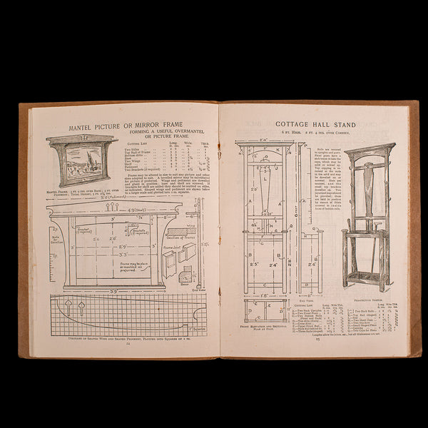 Vintage Furniture Designs Folio, English, Carpenter's Reference Book, Patterns