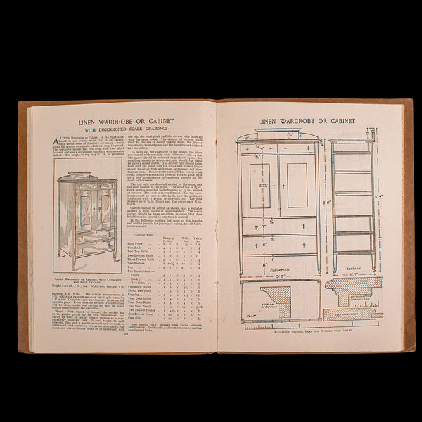 Vintage Furniture Designs Folio, English, Carpenter's Reference Book, Patterns