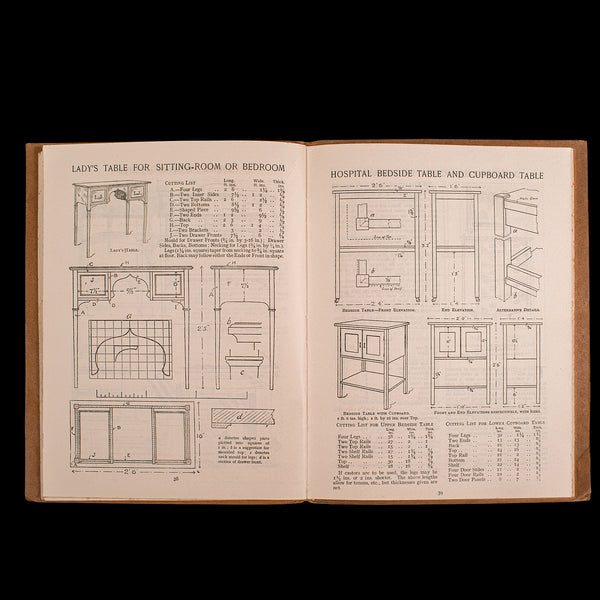 Vintage Furniture Designs Folio, English, Carpenter's Reference Book, Patterns