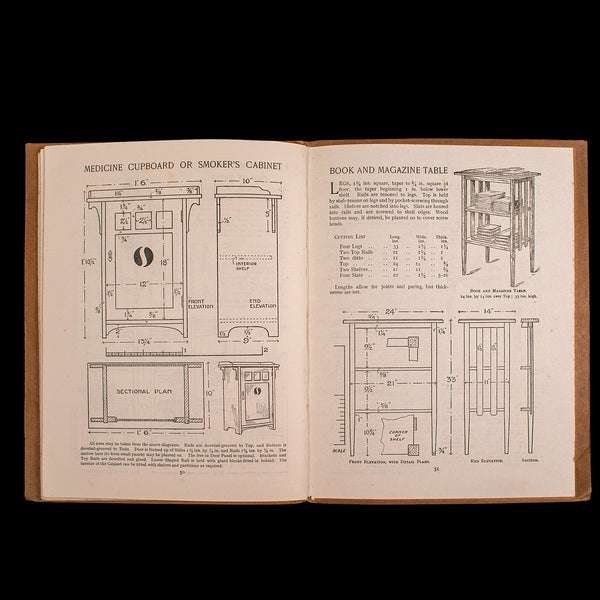 Vintage Furniture Designs Folio, English, Carpenter's Reference Book, Patterns
