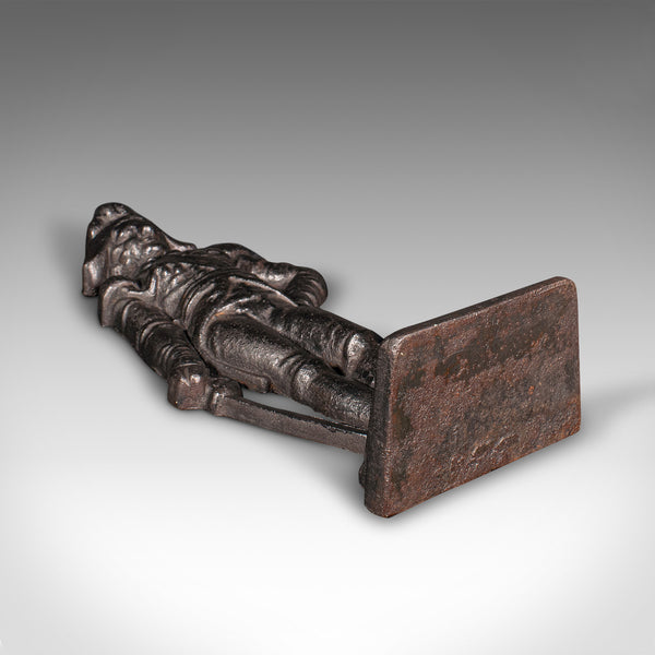 Antique Figural Doorstop, English, Cast Iron, Lord Nelson Door Keeper, Regency