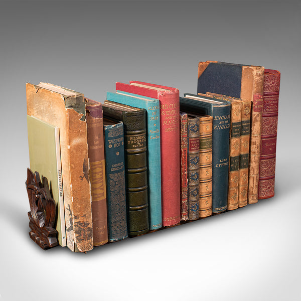Antique Carved Bookslide, Continental, Fruitwood, Extending Book Rest, Edwardian