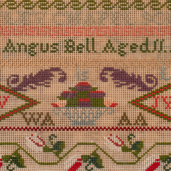 Large Antique School Sampler, English, Needlepoint, Political Poster, Victorian